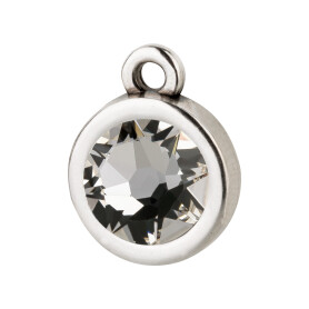 Pendant silver antique 10mm with crystal stone in Crystal...