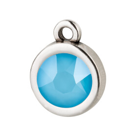 Pendant silver antique 10mm with Crystal stone in Crystal...