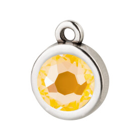 Anhänger antik silber 10mm mit Kristallstein in...