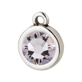 Pendant silver antique 10mm with Crystal stone in Smoky...