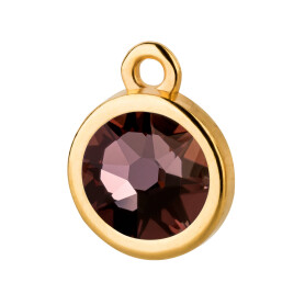Pendant gold 10mm with Crystal stone in Crystal Antique...