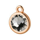 Colgante oro rosa 10mm con piedra de cristal en Crystal 7mm 24K chapado oro rosa