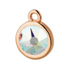 Colgante oro rosa 10mm con piedra de cristal en Crystal Aurore Boreale 7mm 24K chapado oro rosa