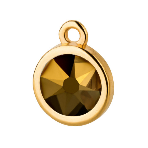 Pendentif or 10mm avec cristal en Crystal Dorado 7mm plaqué or 24K