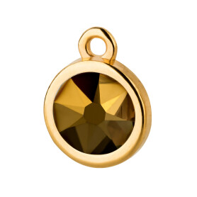 Pendant gold 10mm with Crystal stone in Crystal Dorado...