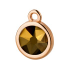 Pendant rose gold 10mm with Crystal stone in Crystal Dorado 7mm 24K rose gold plated