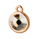 Pendant rose gold 10mm with Crystal stone in Crystal Golden Shadow 7mm 24K rose gold plated