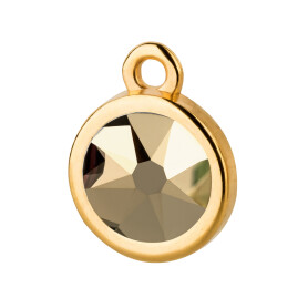 Pendant gold 10mm with Crystal stone in Crystal Metallic...