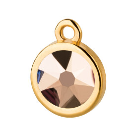 Pendant gold 10mm with Crystal stone in Crystal Rose Gold...