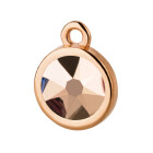 Pendente oro rosa 10mm con pietra cristallo Crystal Rose Gold 7mm 24K placcato oro rosa