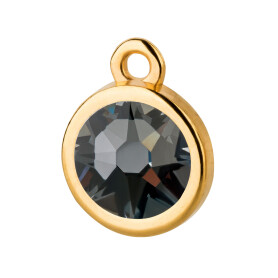 Pendant gold 10mm with Crystal stone in Crystal Silver...
