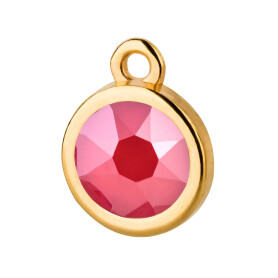 Pendant gold 10mm with Crystal stone in Crystal Royal Red 7mm 24K gold plated