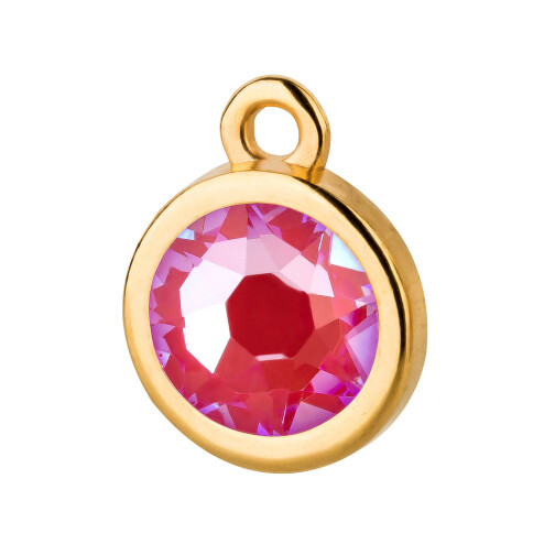 Pendant rose gold 10mm with Crystal stone in Crystal Royal Red DeLite 7mm 24K rose gold plated