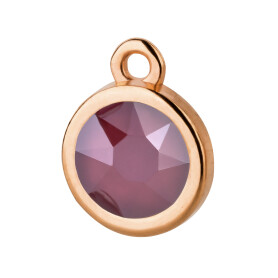 Pendant rose gold 10mm with Crystal stone in Crystal Dark Red 7mm 24K rose gold plated