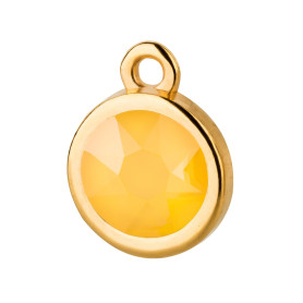 Pendentif or 10mm avec cristal en Crystal Buttercup 7mm...