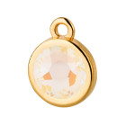 Colgante dorado 10mm con cristal en Crystal Light Grey DeLite 7mm chapado en oro de 24K