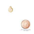 Colgante dorado 10mm con cristal en Crystal Light Grey DeLite 7mm chapado en oro de 24K