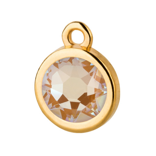 Colgante dorado 10mm con cristal en Crystal Ochre DeLite 7mm chapado en oro de 24K