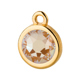 Pendant gold 10mm with Crystal stone in Crystal Ochre DeLite 7mm 24K gold plated
