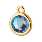 Pendentif or 10mm avec cristal en Crystal Burgundy DeLite 7mm plaqué or 24K