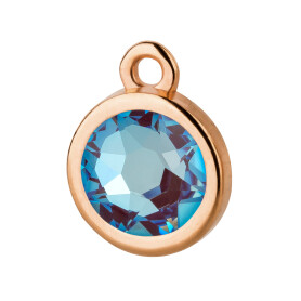 Pendant rose gold 10mm with Crystal stone in Crystal...