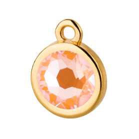 Pendant gold 10mm with Crystal stone in Crystal Peach...