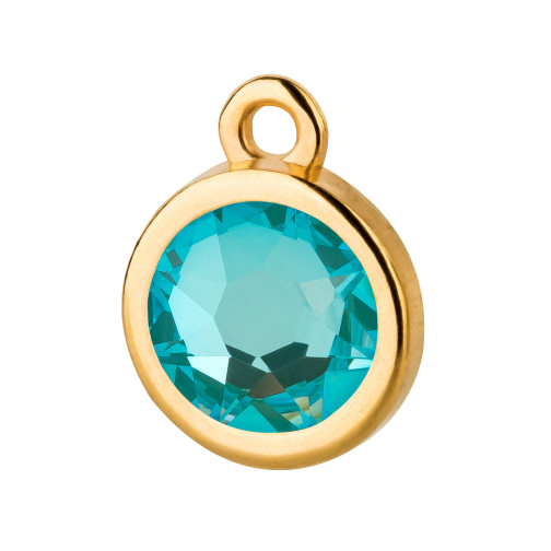 Pendentif or 10mm avec cristal en Crystal Laguna DeLite 7mm plaqué or 24K