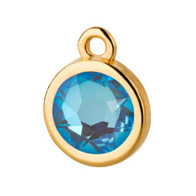 Pendant gold 10mm with Crystal stone in Crystal Ocean...
