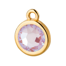 Pendant gold 10mm with Crystal stone in Crystal Lavender...