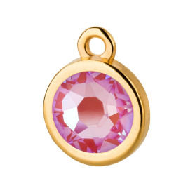 Pendant gold 10mm with crystal stone in Crystal Lotus...