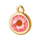 Pendant gold 10mm with Crystal stone in Crystal Orange Glow DeLite 7mm 24K gold plated