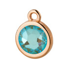 Pendant rose gold 10mm with Crystal stone in Crystal Silky Sage DeLite 7mm 24K rose gold plated