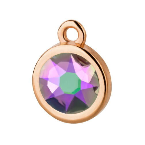 Pendant rose gold 10mm with Crystal stone in Crystal Paradise Shine 7mm 24K rose gold plated