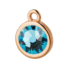 Pendant rose gold 10mm with Crystal stone in Aquamarine...