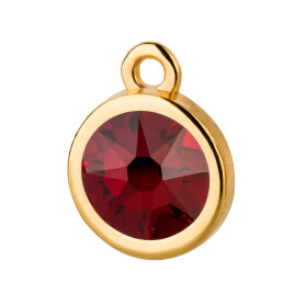 Pendant gold 10mm with Crystal stone in Siam 7mm 24K gold...