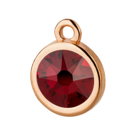 Pendant rose gold 10mm with Crystal stone in Siam 7mm 24K rose gold plated