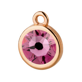 Pendant rose gold 10mm with Crystal stone in Rose 7mm 24K...