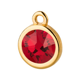 Pendant gold 10mm with Crystal stone in Light Siam 7mm...