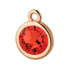 Pendant rose gold 10mm with Crystal stone in Hyacinth 7mm 24K rose gold plated