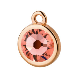 Pendant rose gold 10mm with Crystal stone in Rose Peach...