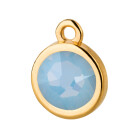 Hanger goud 10mm met kristalsteen in Air Blue Opal 7mm 24K verguld