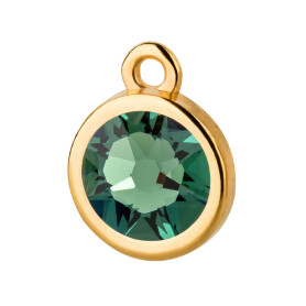Pendant gold 10mm with Crystal stone in Erinite 7mm 24K gold plated