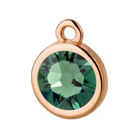 Pendant rose gold 10mm with Crystal stone in Erinite 7mm 24K rose gold plated