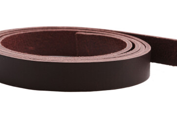 Flat leather strap Dark brown 15x2.5mm