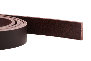 Cinturino in pelle piatta Marrone scuro 15x2,5mm