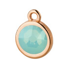 Pendant rose gold 10mm with Crystal stone in Pacific Opal 7mm 24K rose gold plated