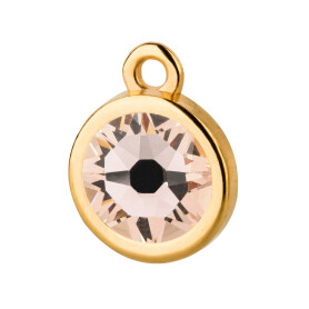 Pendant gold 10mm with Crystal stone in Silk 7mm 24K gold...