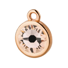 Pendant rose gold 10mm with Crystal stone in Silk 7mm 24K...
