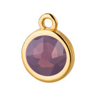 Pendant gold 10mm with Crystal stone in Cyclamen Opal 7mm 24K gold plated