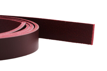 Flaches Lederband Dunkelrot 15x2,5mm